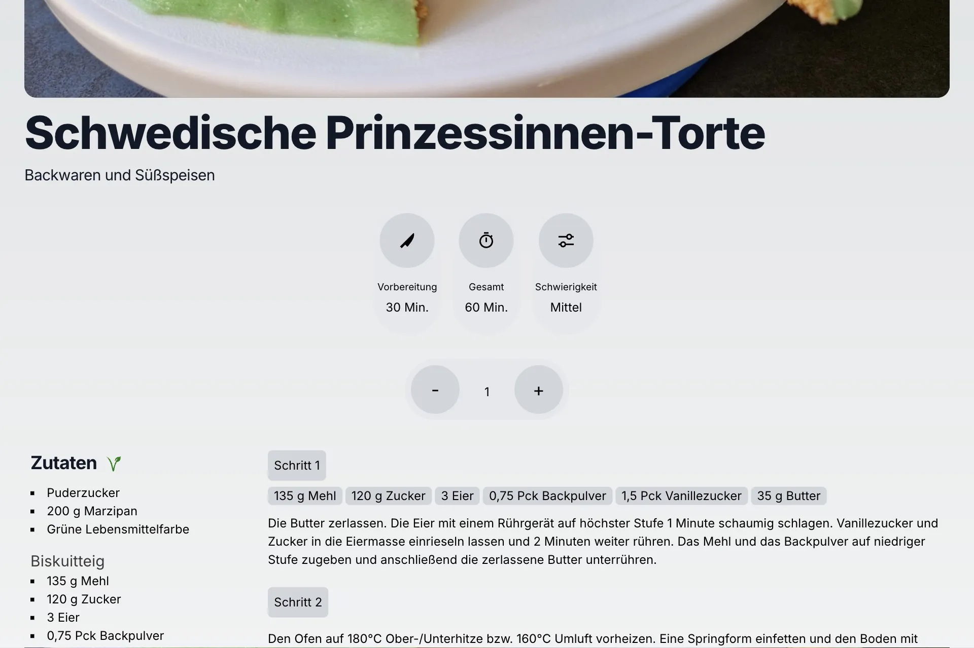 Screenshot der Adminseite von Stephans Rezepte